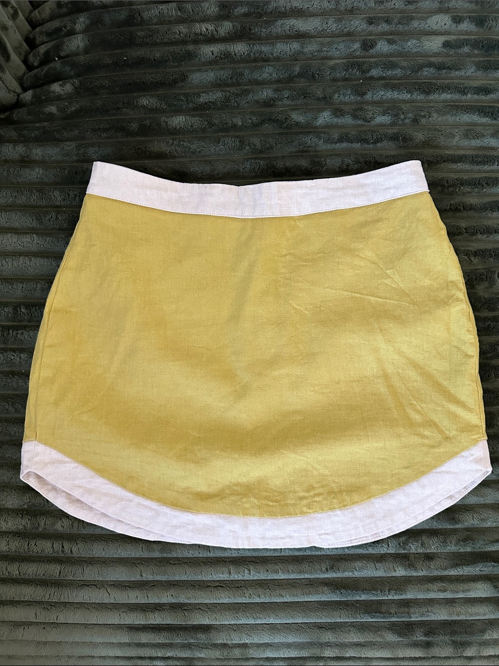 7 For All Mankind Yellow Skirt with White Hem